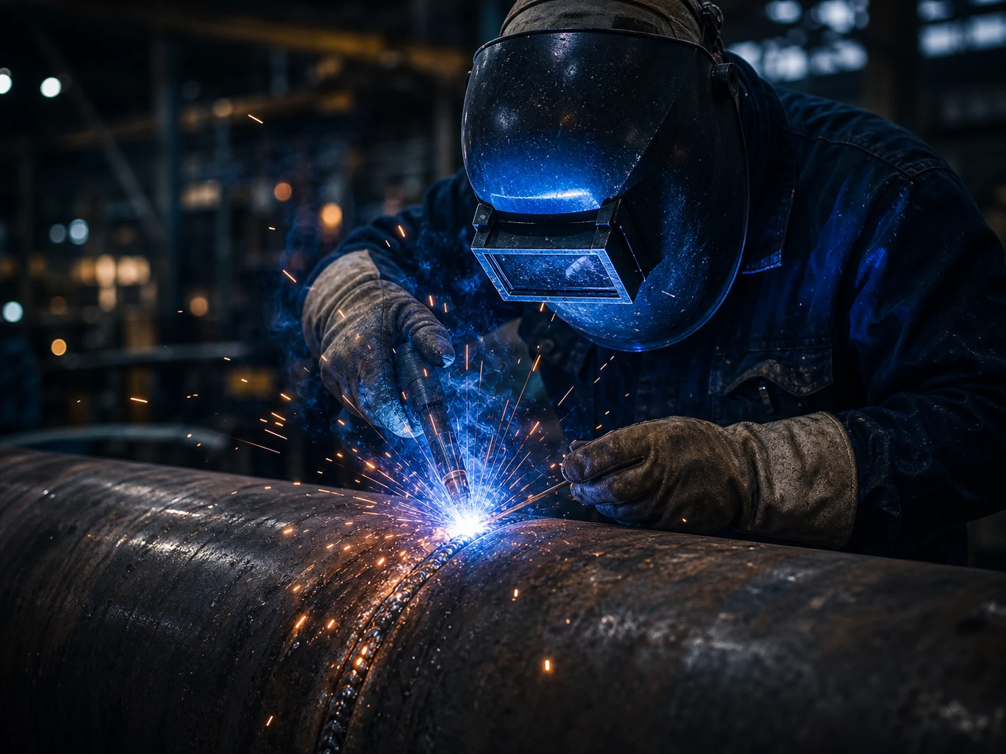 Qualifizierter Schweißer bei der Arbeit